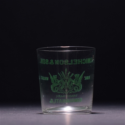 J Michelson and Son Whiskey Pre-Pro GREEN Enameled Shot Glass