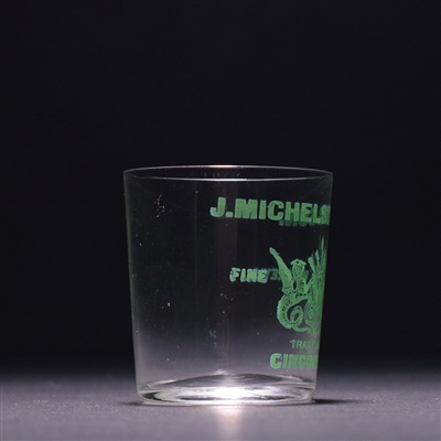 J Michelson and Son Whiskey Pre-Pro GREEN Enameled Shot Glass
