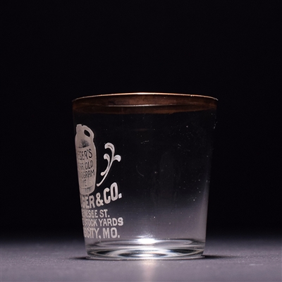 J Rieger and Co Pre-Prohibition Etched Shot Glass