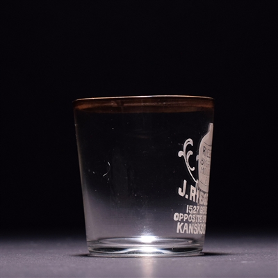 J Rieger and Co Pre-Prohibition Etched Shot Glass