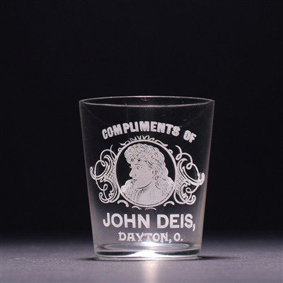 John Deis Pre-Prohibition Etched Shot Glass