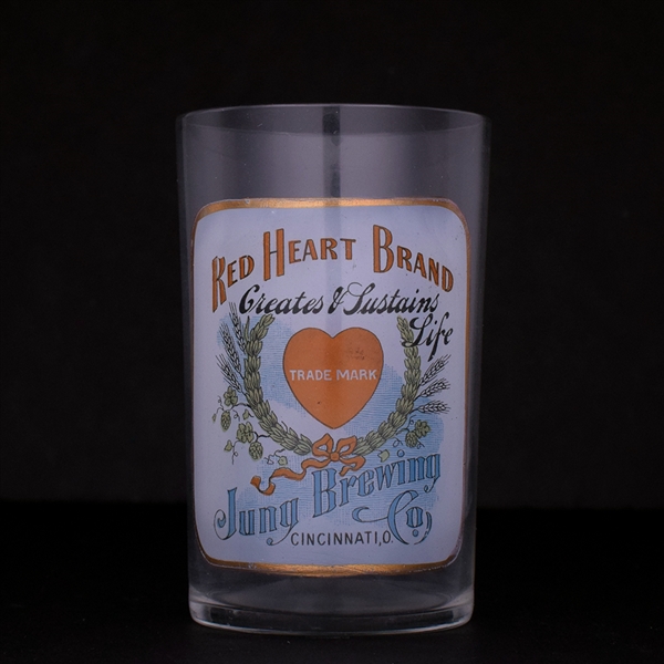 Jung Brewing Pre-Prohibition Enameled Drinking Glass