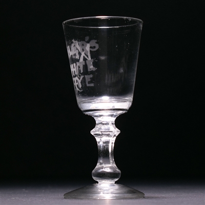 Kessler's White Rye Pre-Prohibition Etched Molded Stem Glass