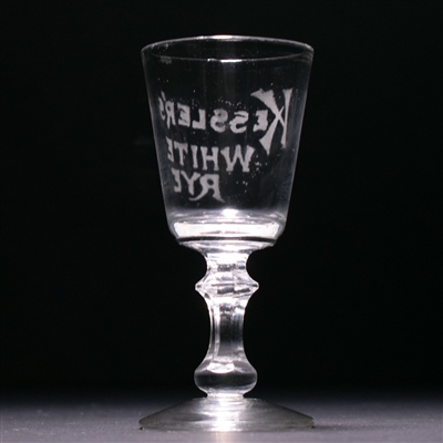 Kessler's White Rye Pre-Prohibition Etched Molded Stem Glass