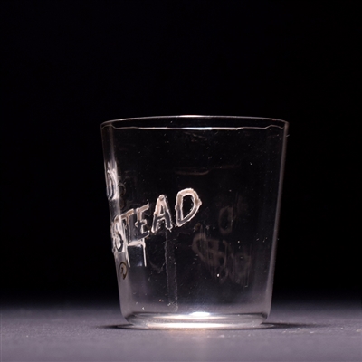 Old Homestead Pre-Prohibition Fluted Hand Painted Enamel Shot Glass