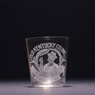 Old Kentucky Colonel Pre-Prohibition Etched Shot Glass