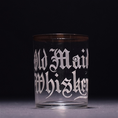 Old Maid Whiskey Pre-Prohibition Etched Shot Glass