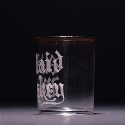 Old Maid Whiskey Pre-Prohibition Etched Shot Glass