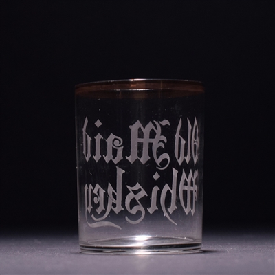 Old Maid Whiskey Pre-Prohibition Etched Shot Glass