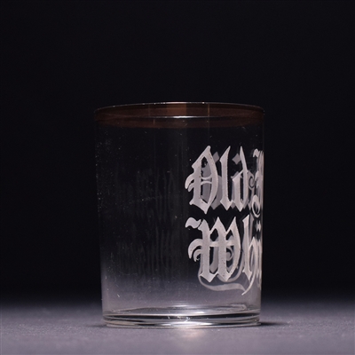 Old Maid Whiskey Pre-Prohibition Etched Shot Glass