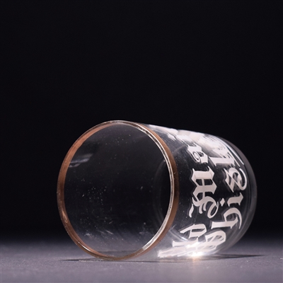 Old Maid Whiskey Pre-Prohibition Etched Shot Glass