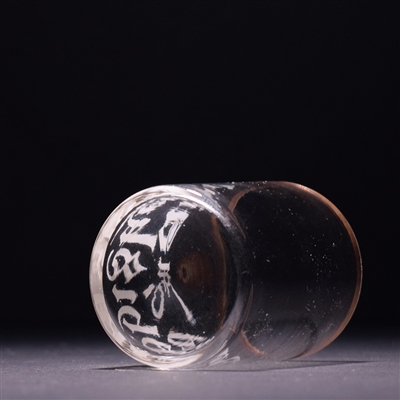 Old Maid Whiskey Pre-Prohibition Etched Shot Glass