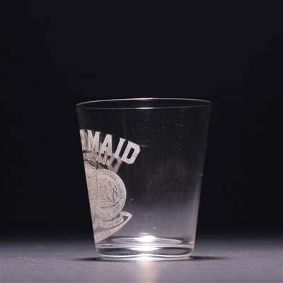 Quaker Maid Whiskey Pre-Prohibition Etched Shot Glass