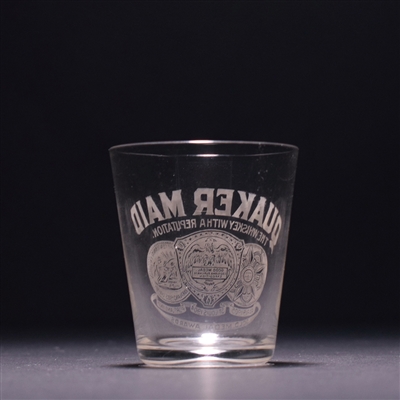Quaker Maid Whiskey Pre-Prohibition Etched Shot Glass