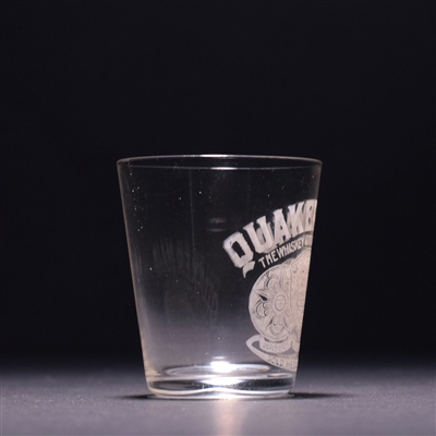 Quaker Maid Whiskey Pre-Prohibition Etched Shot Glass