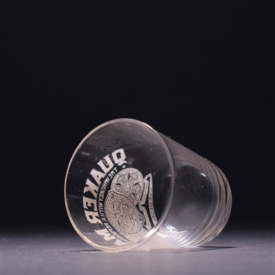 Quaker Maid Whiskey Pre-Prohibition Etched Shot Glass