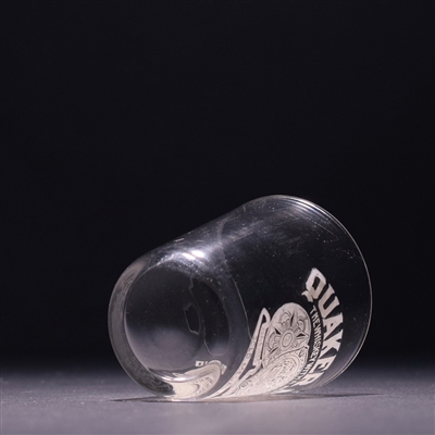 Quaker Maid Whiskey Pre-Prohibition Etched Shot Glass