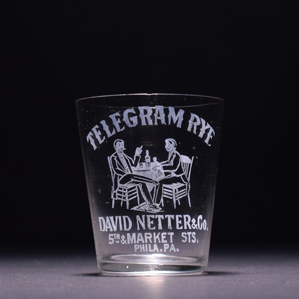 Telegram Rye Pre-Prohibition Etched Shot Glass