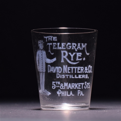 Telegram Rye Pre-Prohibition Etched Shot Glass