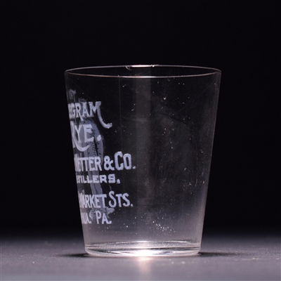 Telegram Rye Pre-Prohibition Etched Shot Glass