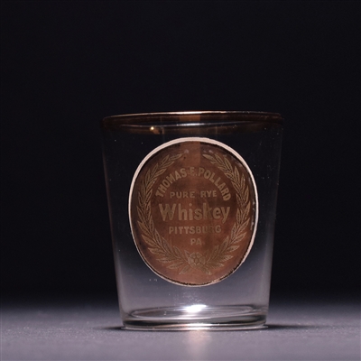 Thomas Pollard Whiskey Pre-Pro 2-sided Gold Leaf Shot Glass With Monogram