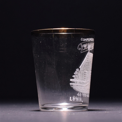 W H Hennessey Pre-Pro Etched Gold Leaf Shot Glass