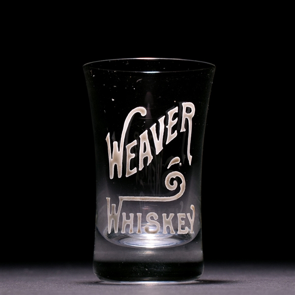 Weaver Whiskey Pre-Prohibition Hand Painted Enamel Shot Glass