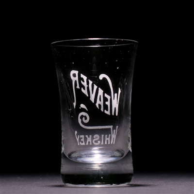 Weaver Whiskey Pre-Prohibition Hand Painted Enamel Shot Glass
