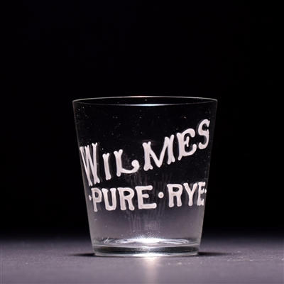 Wilmes Pure Rye Pre-Prohibition Hand Painted Enamel Shot Glass