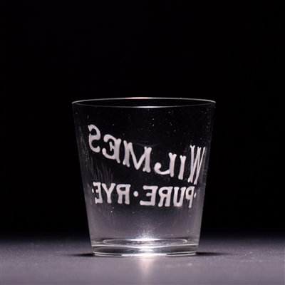 Wilme's Pure Rye Pre-Prohibition Hand Painted Enamel Shot Glass