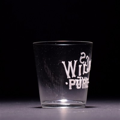 Wilme's Pure Rye Pre-Prohibition Hand Painted Enamel Shot Glass