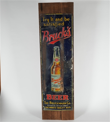 Brucks Beer Tin Sign Bruckmann Cincinnati