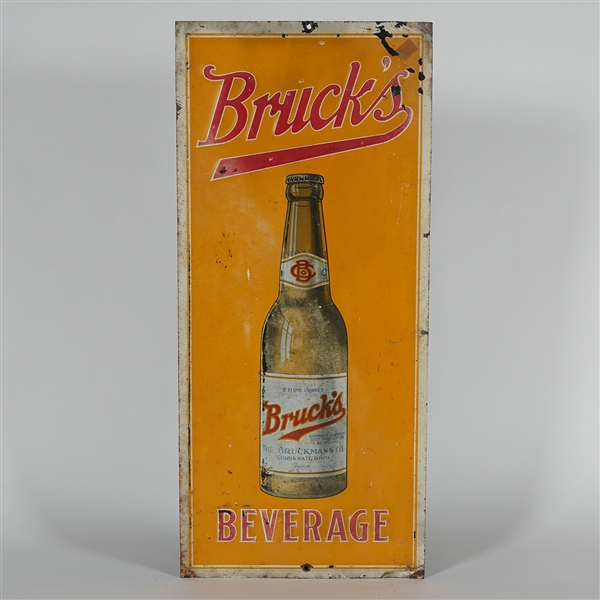 Brucks Beverage Prohibition Tin Advertising Sign
