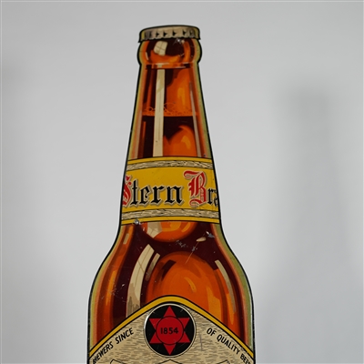 Stern  Brau Light Lager Beer Diecut Bottle Factory Scene Tin Sign