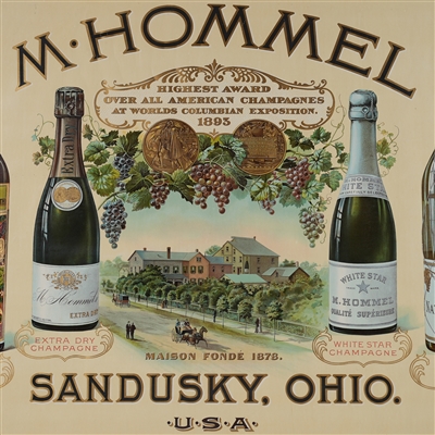 M Hommel Champagnes Chromolithograph Sandusky Ohio