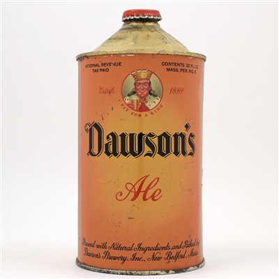 Dawsons Ale Quart Cone Top CLEAN 206-13