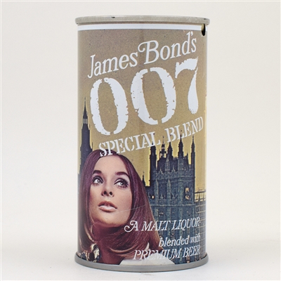 James Bond 007 Malt Liquor Pull Tab Westminster Abbey RARE WHITE STRIPE 82-36