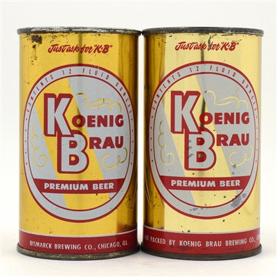 Koenig Brau Beer Flat Tops Lot of 2 Different