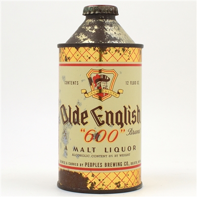 Old English 600 Malt Liquor Cone Top RARE 178-12