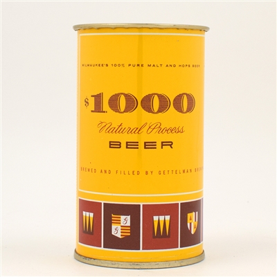 One Thousand Dollar Beer Flat Top Drinking Cup GETTELMAN 109-13