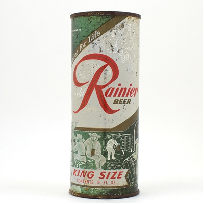 Rainier Jubilee 15 Ounce Flat Top BREWED NATURALLY Green UNLISTED