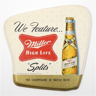 Miller Beer 1950s Pressed Board Sign