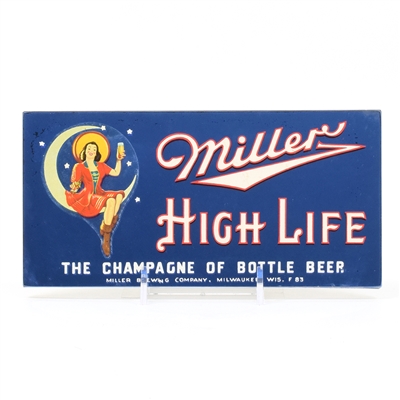 Miller High Life 1930s Small Mirrored Glass Sign