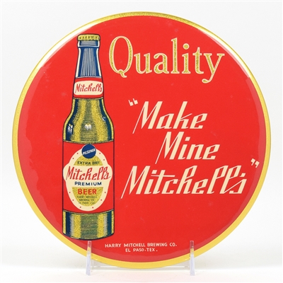 Mitchells Beer 1950s Tin Button Sign MINTY