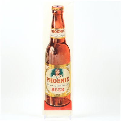 Phoenix Beer 1950s Die Cut Cardboard Sign