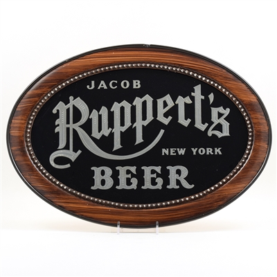 Rupperts Beer 1930s Reverse Painted Oval Sign
