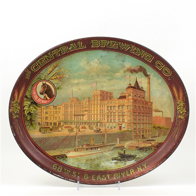 Central Brewing Co Pre-Prohibition Factory Scene Serving Tray
