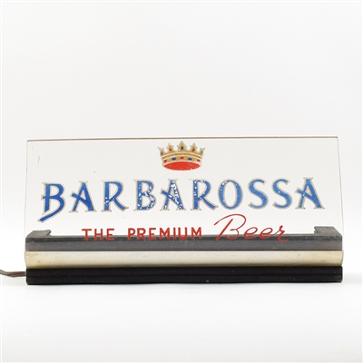 Barbarossa Beer 1950s Back Bar Lighted Sign