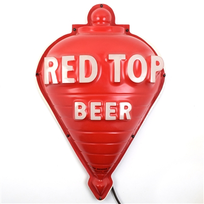 Red Top Beer 1950s Plastic Light-up Sign MINTY
