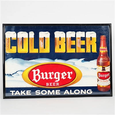 Burger Cold Beer Take Some Along Framed Sign